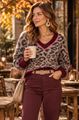 Afbeelding van Pull - JS Millenium - JP-8602 - taupe/wine