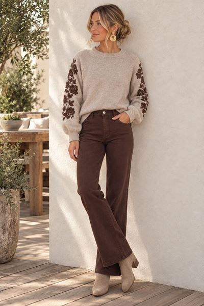 Picture of Broek - Selected by My Wish - Y16051 - brown choco