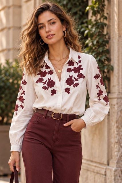 Afbeeldingen van Bloes - Selected by My Wish - 7571-37 - bordeaux