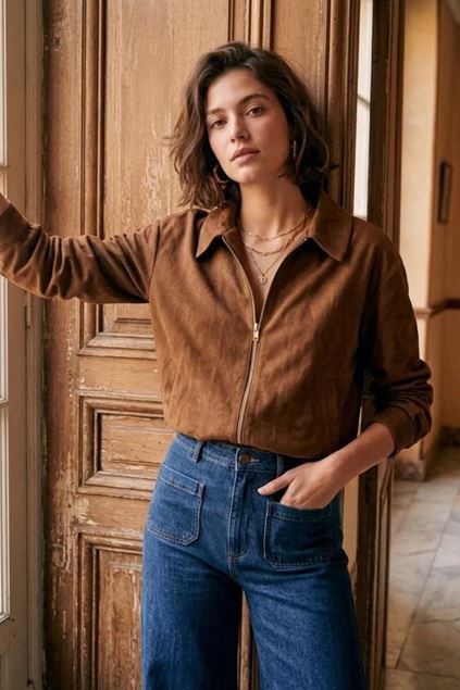 Afbeeldingen van Vest - Selected by My Wish - 7850 - daim cognac