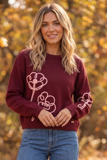 Afbeeldingen van Pull - Vila Joy - Austina - burgundy