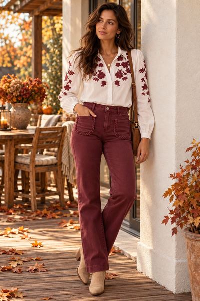 Picture of Broek - Selected by My Wish - Y6759 - bordeaux