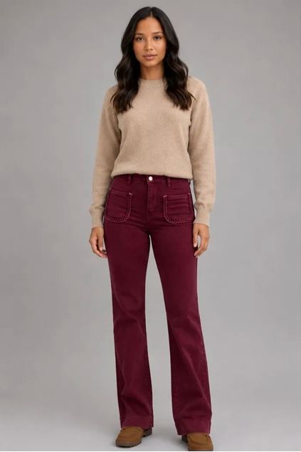 Toon details van Broek - Selected by My Wish - Y6759 - bordeaux Afbeeldingen van Broek - Selected by My Wish - Y6759 - bordeaux
