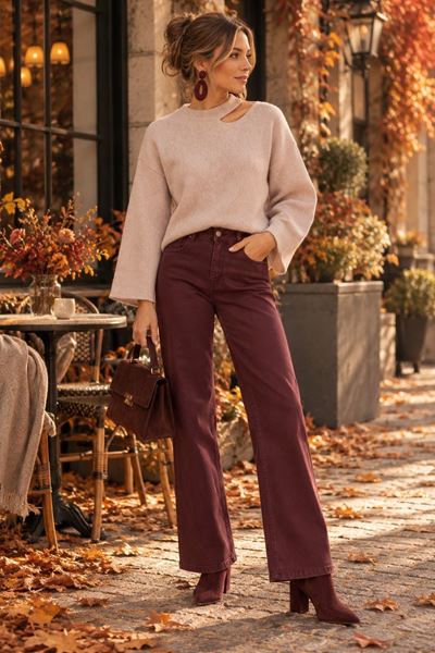 Afbeelding van Broek - Selected by My Wish - Y6511 - burgundy