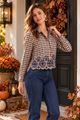 Picture of Bloes - Selected by My Wish - 7777-20 - ruit blauw/bruin blauwe broderie