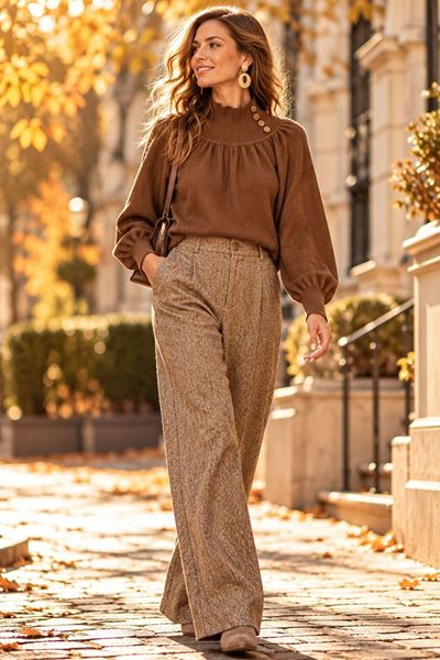 Afbeelding van Broek - Bellita - Panomiz - cognac